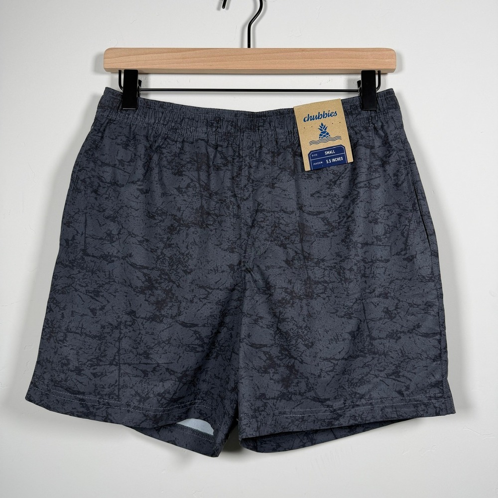 Chubbies The Static Shocks 5.5" Athlounger Swim Trunk XXL Black Grey Liner NWT
